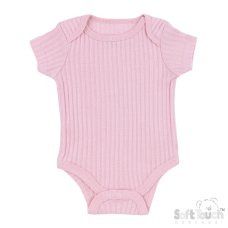 BS4600-DP: Dusty Pink Ribbed Bodysuit (0-3 Months)